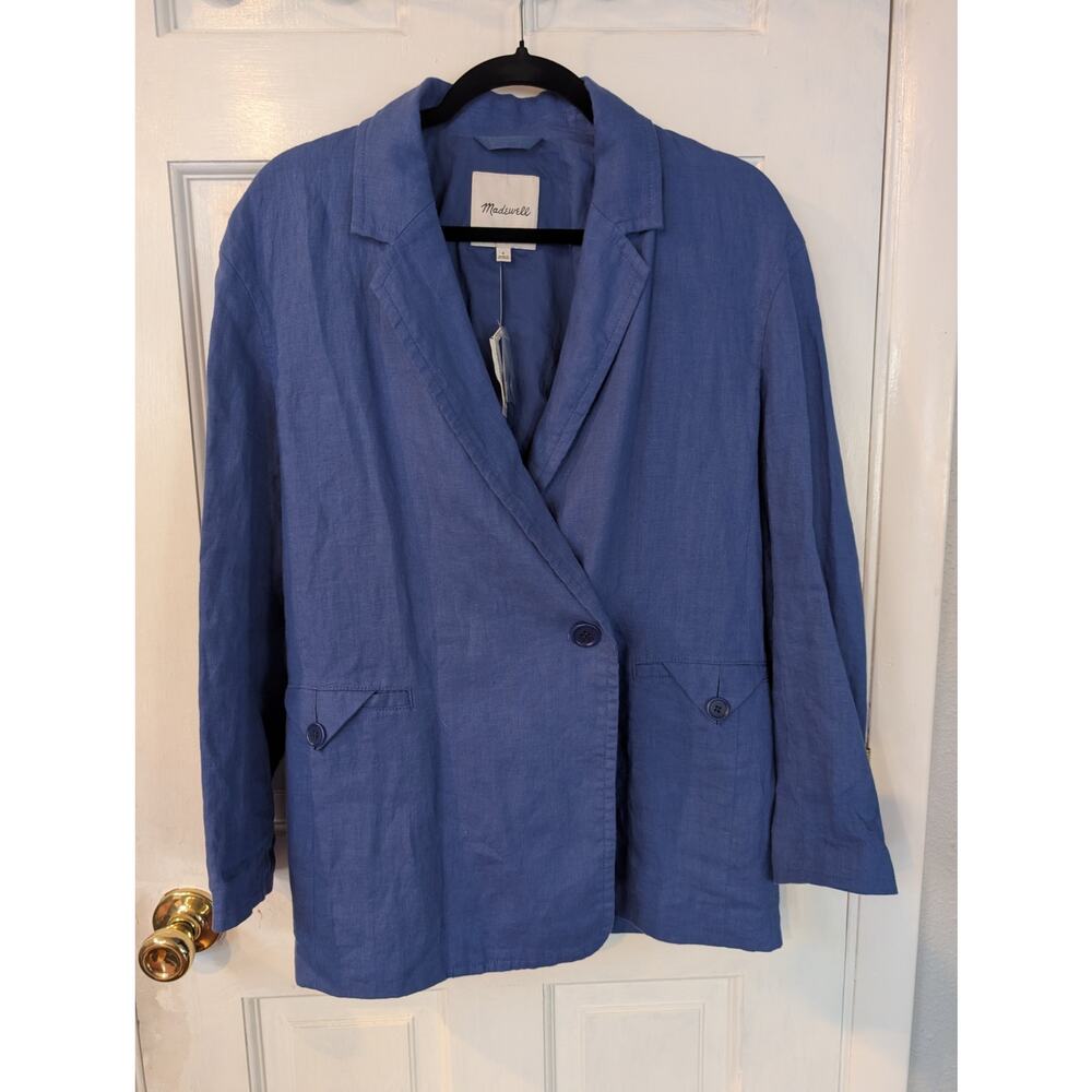 Madewell Blue Linen Blazer NWT Small